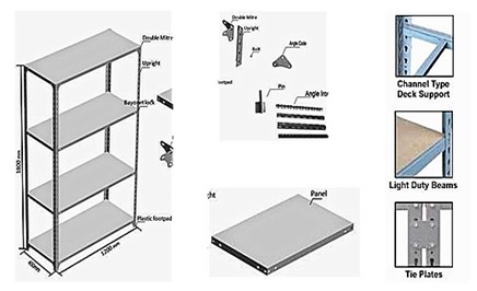 slotted angle steel shelving