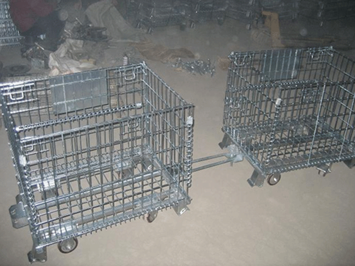 two traction Wire Mesh Container Cages