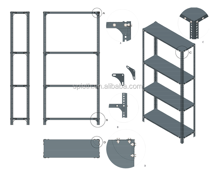Angle steel shelf structure diagram.