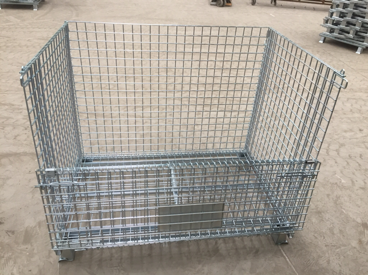 Unfolded metal wire mesh storage cage containers