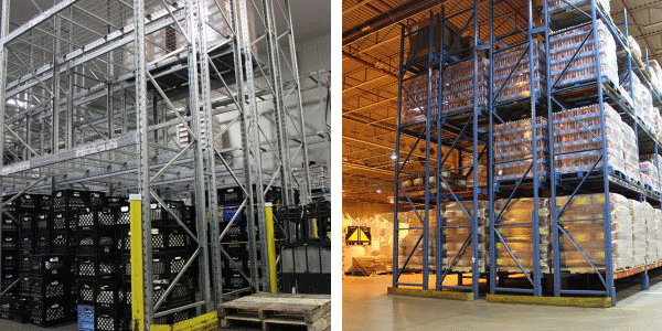 two double deep racking system