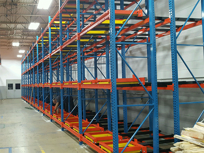 Structural Push Back Pallet Racking For Food & Beverage