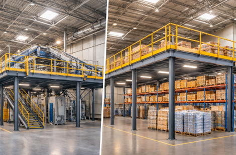 Equipment Platform vs Mezzanine for Warehouse Storage