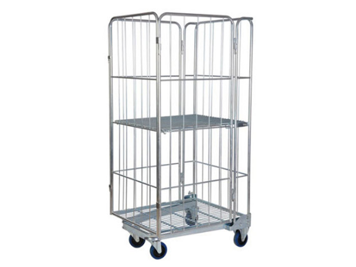 folding logistics trolley rolling container cage for sale