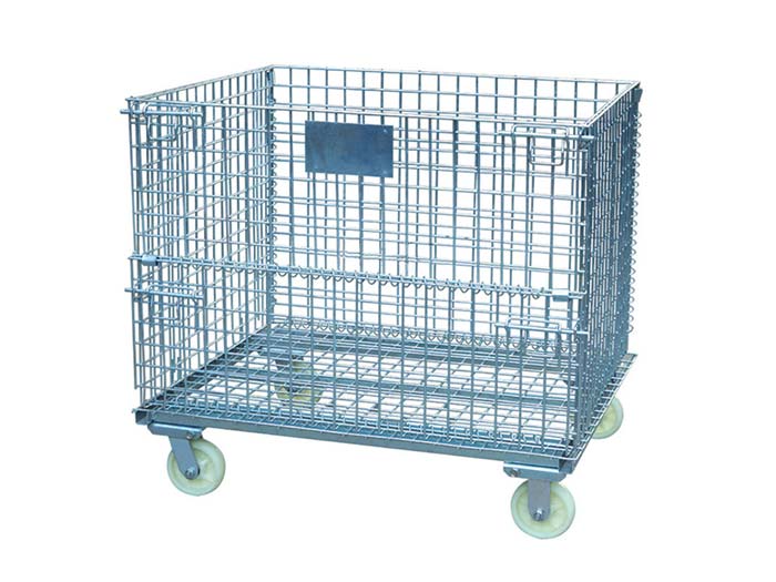 Foldable metal wire rolls container storage cages for sale