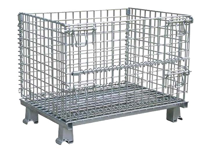 Warehouse used collapsible wire mesh storage cage containers