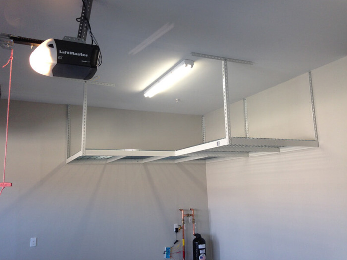 Light duty overhead garage storage racks systems units