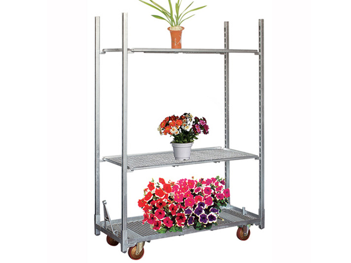 Light duty greenhouse flower net mesh plant rack