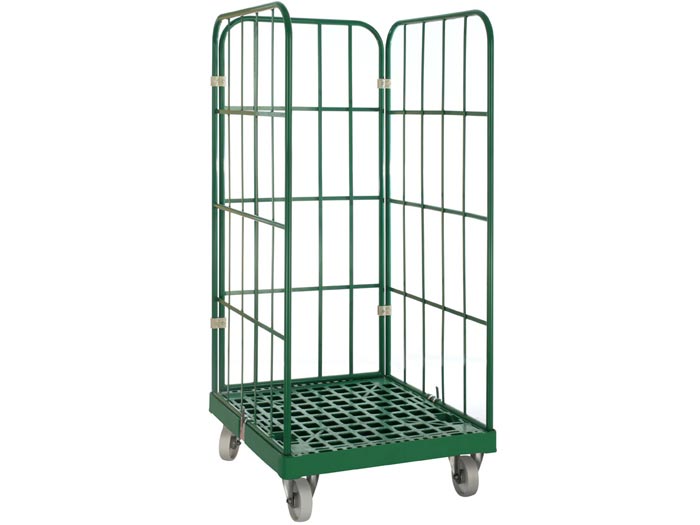 Heavy duty steel cargo storage roll container trolley