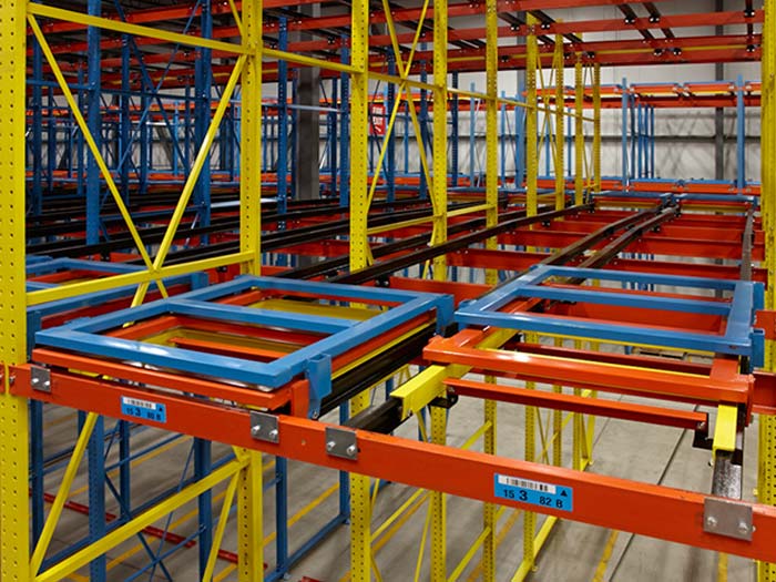 Spieth Shelving Steel Push Back Pallet Racks