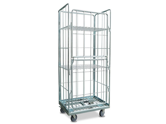 Platform Logistics Steel Mesh Trolley Cart