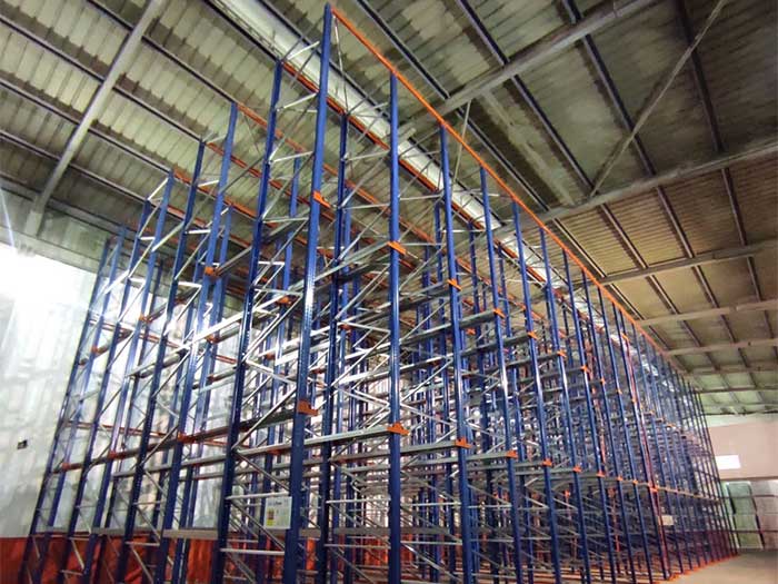 Drive-in high density storage racks for fast moving SKUs