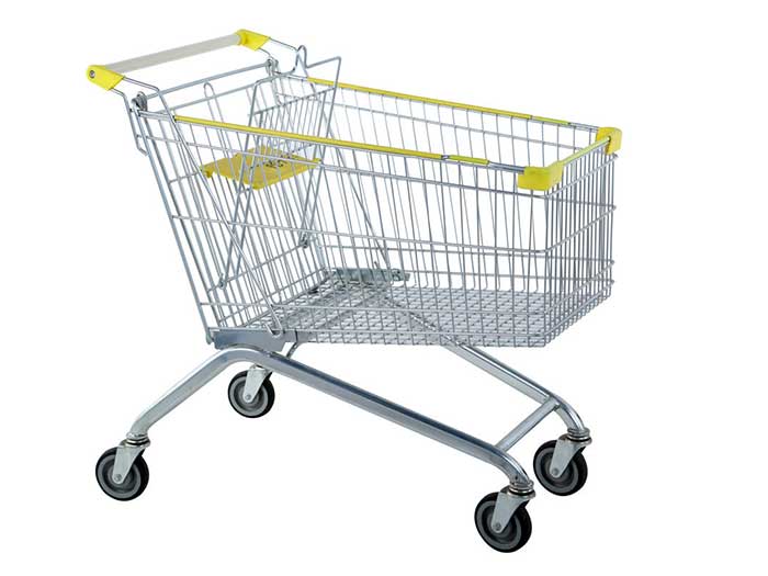 European Style Supermarket Wire Metal Shopping Trolley