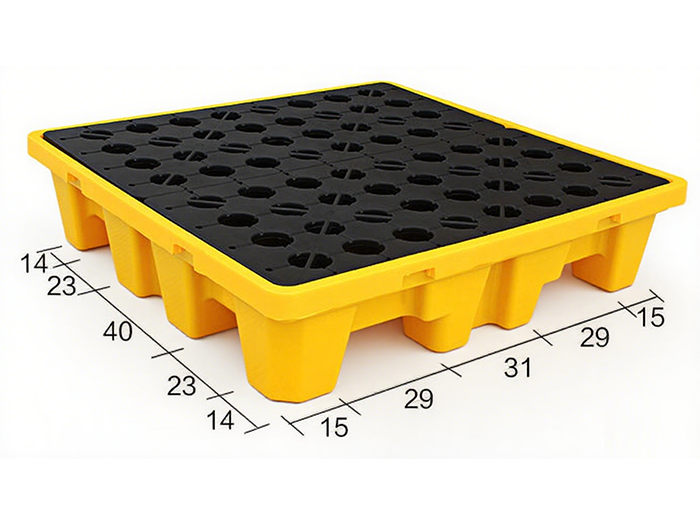 4 Drum HD Poly Spill Containment Pallet