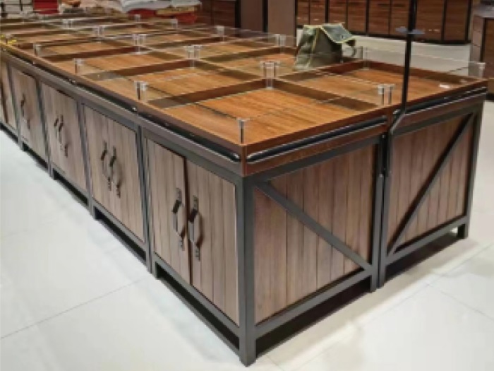Wood & Metal Fruit and Vegetable Display Stand