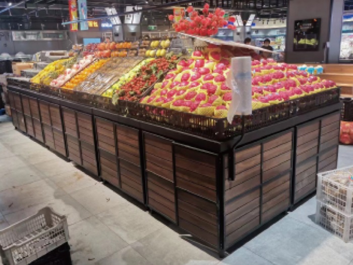 Wood & Metal Fruit and Vegetable Display Stand