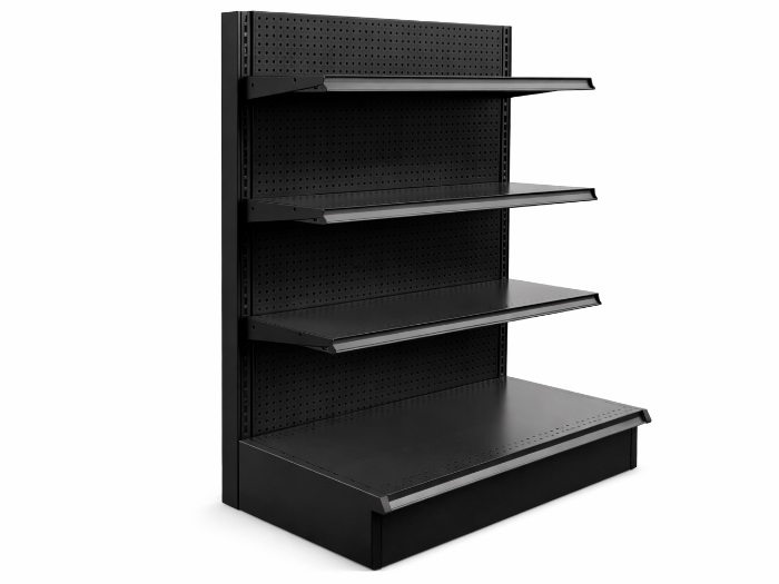 Black End Cap Gondola Shelving