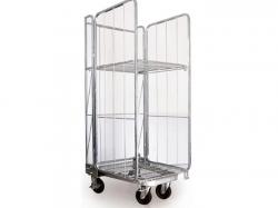 Heavy duty steel cargo storage roll container trolley