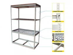 Easy-install Adjustable 4 Layers Metal Storage boltless rivet shelving