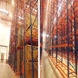 Very narrow aisle selective pallet racking system (VNA racking)