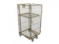Golden galvanised four-sided mesh rolling cage