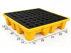 4 Drum HD Poly Spill Containment Pallet